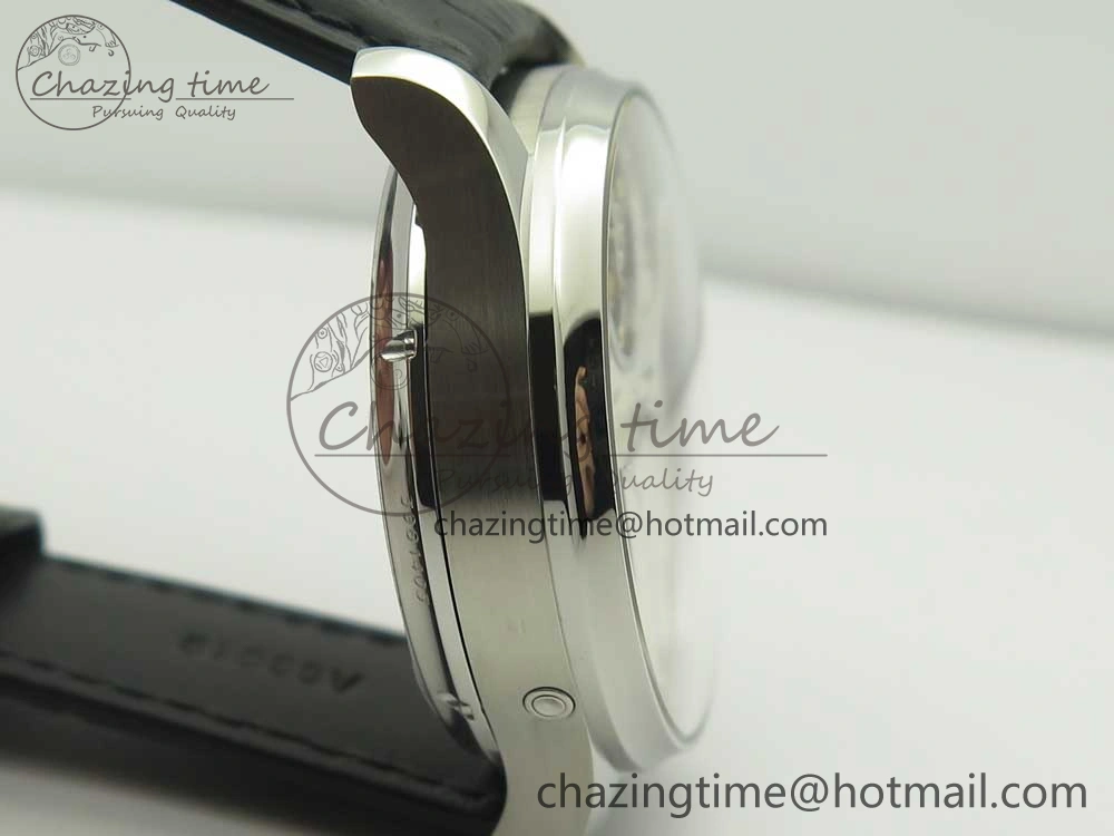 Portuguese Tourbillon IW504602 SS ZF Best Edition White Dial on Black Leather Strap