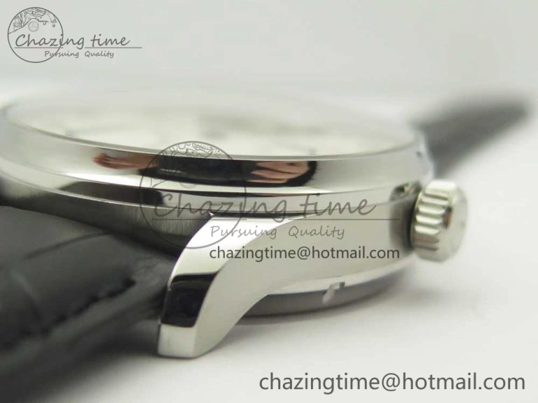 Portuguese Tourbillon IW504602 SS ZF Best Edition White Dial on Black Leather Strap
