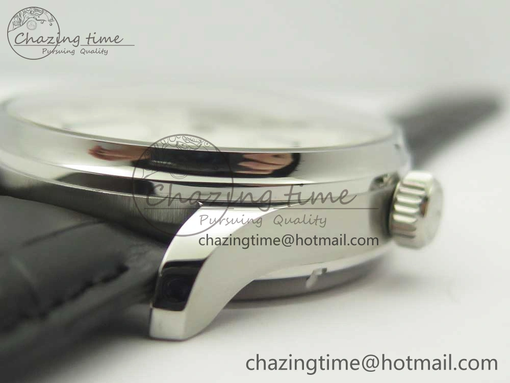 Portuguese Tourbillon IW504602 SS ZF Best Edition White Dial on Black Leather Strap