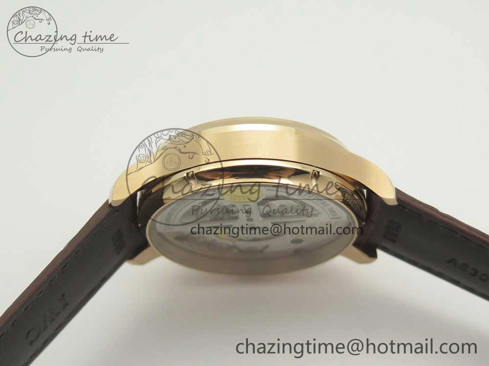 Portuguese Tourbillon IW5463 RG ZF Best Edition White Dial on Brown Leather Strap