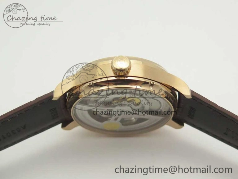 Portuguese Tourbillon IW5463 RG ZF Best Edition White Dial on Brown Leather Strap