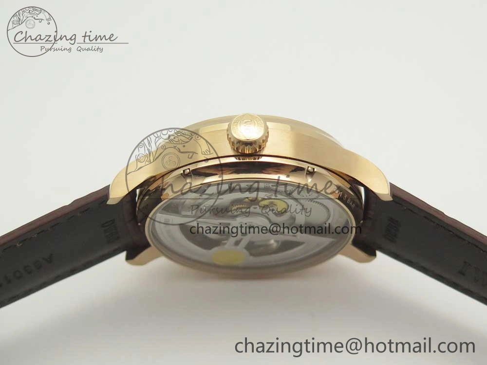 Portuguese Tourbillon IW5463 RG ZF Best Edition White Dial on Brown Leather Strap