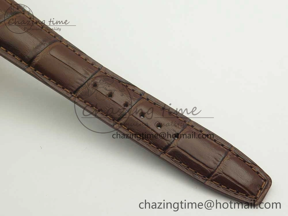 Portuguese Tourbillon IW5463 RG ZF Best Edition White Dial on Brown Leather Strap