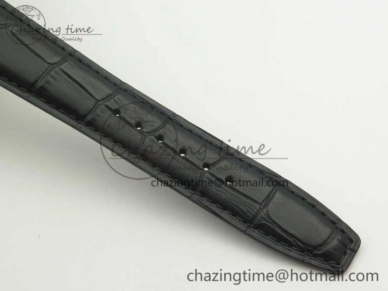 Portuguese Tourbillon IW5463 SS ZF Best Edition Black Dial on Black Leather Strap
