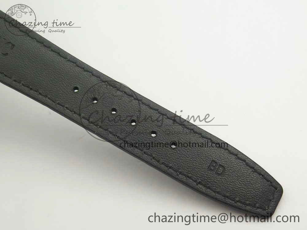 Portuguese Tourbillon IW5463 SS ZF Best Edition Black Dial on Black Leather Strap