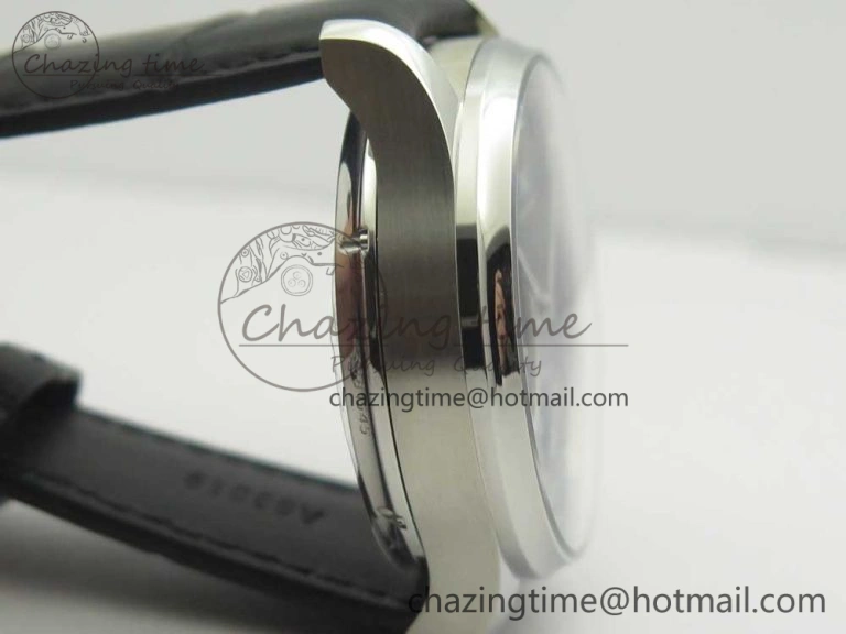 Portuguese Tourbillon IW5463 SS ZF Best Edition Black Dial on Black Leather Strap