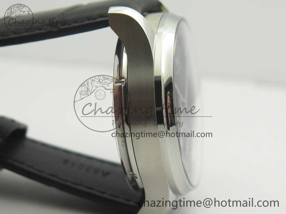 Portuguese Tourbillon IW5463 SS ZF Best Edition Black Dial on Black Leather Strap