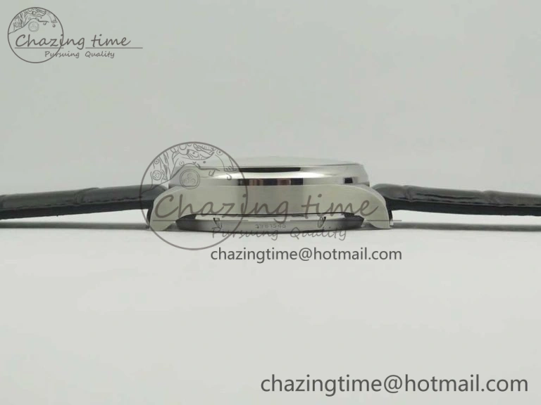Portuguese Tourbillon IW5463 SS ZF Best Edition Black Dial on Black Leather Strap