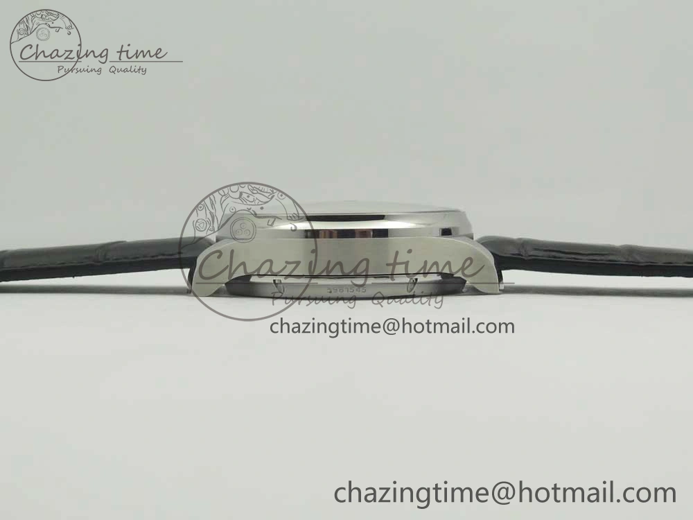 Portuguese Tourbillon IW5463 SS ZF Best Edition Black Dial on Black Leather Strap