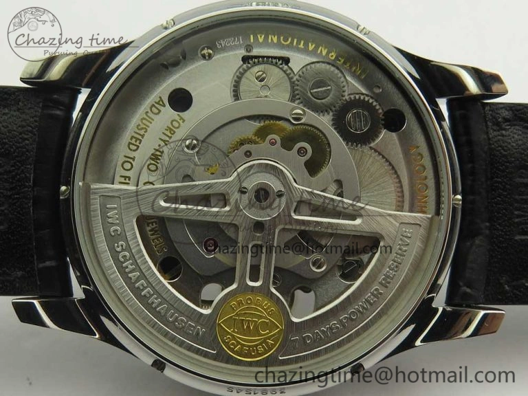 Portuguese Tourbillon IW5463 SS ZF Best Edition Blue Dial on Black Leather Strap
