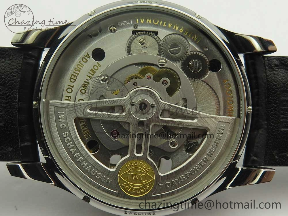 Portuguese Tourbillon IW5463 SS ZF Best Edition Blue Dial on Black Leather Strap