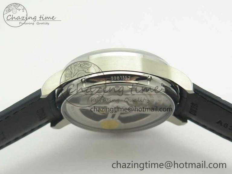 Portuguese Tourbillon IW5463 SS ZF Best Edition White Dial Blue Hands on Blue Leather Strap
