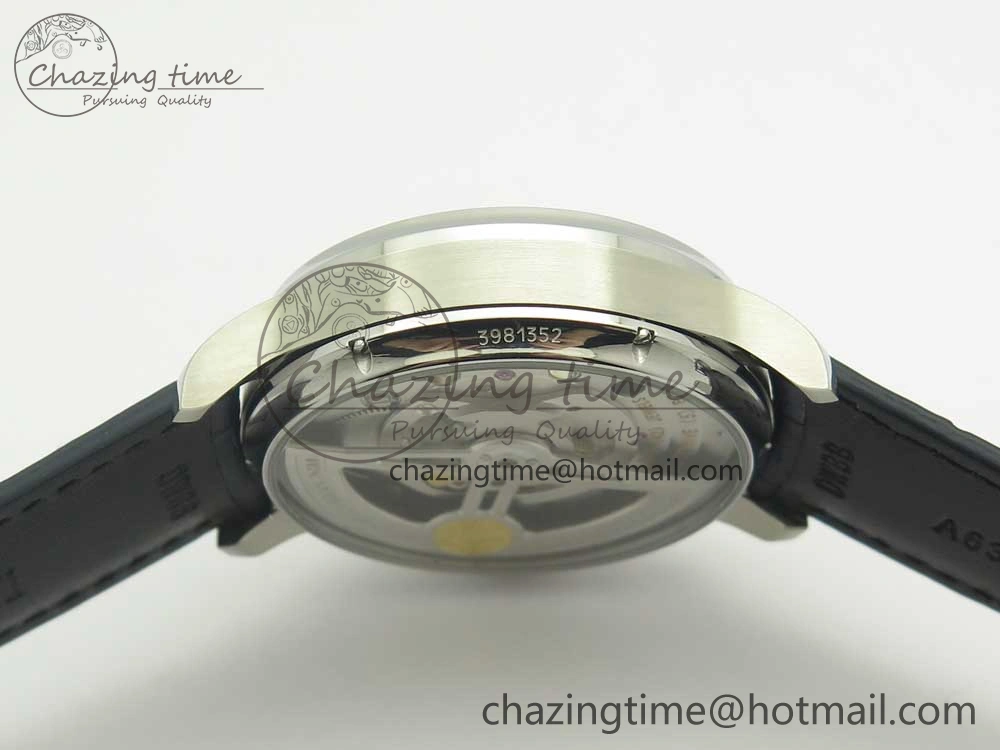 Portuguese Tourbillon IW5463 SS ZF Best Edition White Dial Blue Hands on Blue Leather Strap