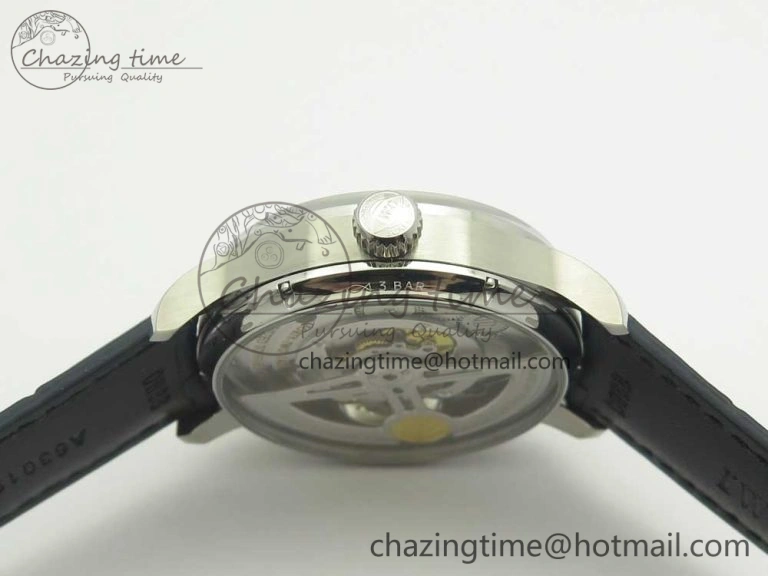 Portuguese Tourbillon IW5463 SS ZF Best Edition White Dial Blue Hands on Blue Leather Strap