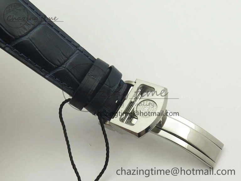 Portuguese Tourbillon IW5463 SS ZF Best Edition White Dial Blue Hands on Blue Leather Strap