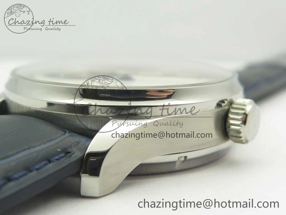 Portuguese Tourbillon IW5463 SS ZF Best Edition White Dial Blue Hands on Blue Leather Strap