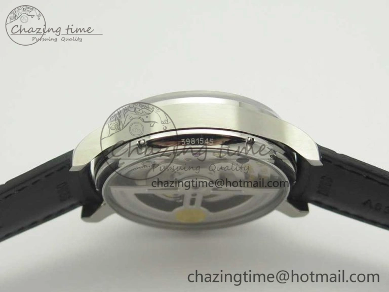Portuguese Tourbillon IW5463 SS ZF Best Edition White Dial on Black Leather Strap