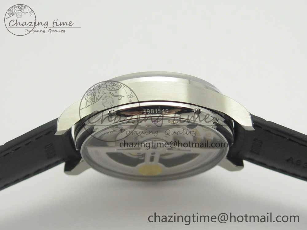 Portuguese Tourbillon IW5463 SS ZF Best Edition White Dial on Black Leather Strap