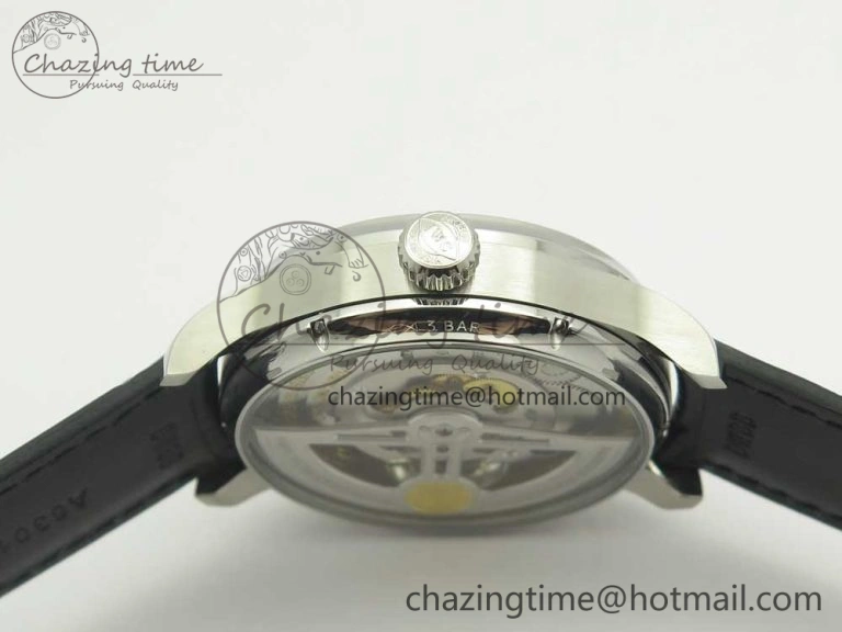 Portuguese Tourbillon IW5463 SS ZF Best Edition White Dial on Black Leather Strap