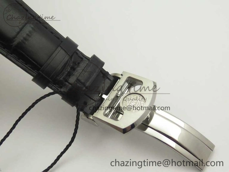 Portuguese Tourbillon IW5463 SS ZF Best Edition White Dial on Black Leather Strap