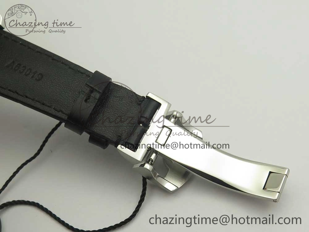 Portuguese Tourbillon IW5463 SS ZF Best Edition White Dial on Black Leather Strap
