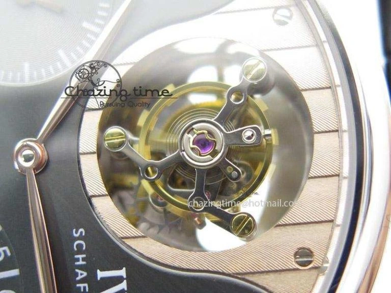 Portuguese Tourbillon Mystere SS TF Best Edition Black Dial on Black Croc Leather Strap