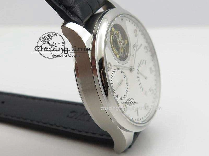 Portuguese Tourbillon Mystere SS TF Best Edition White Dial on Black Croc Leather Strap