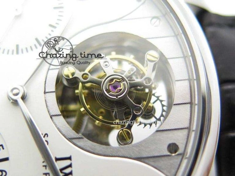 Portuguese Tourbillon Mystere SS TF Best Edition White Dial on Black Croc Leather Strap