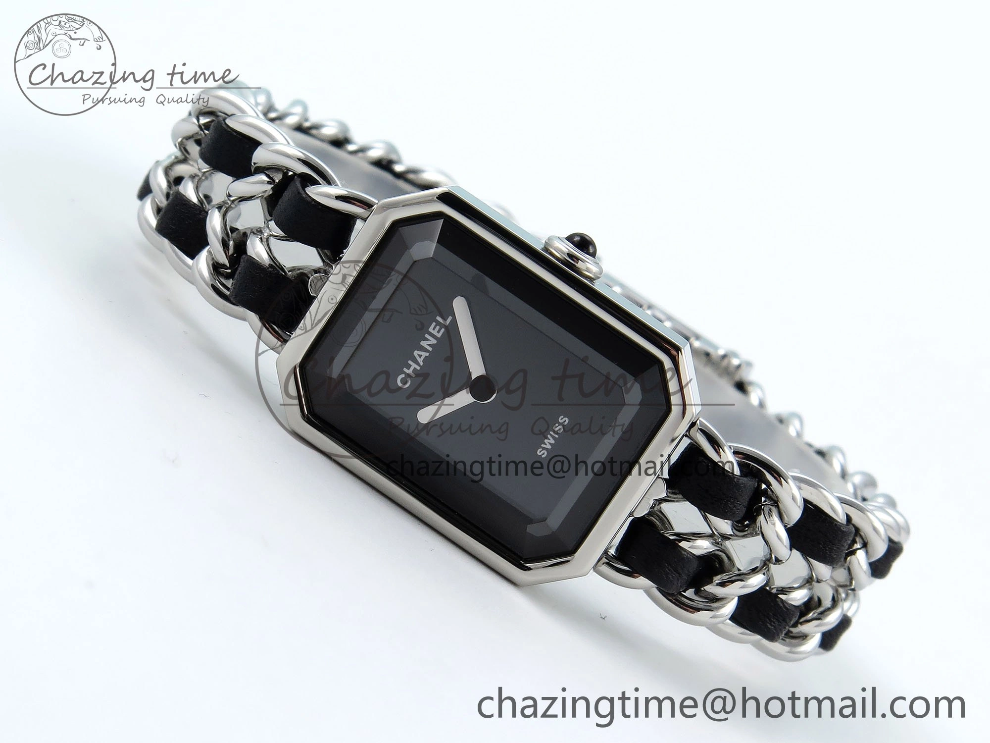 Ppremière Iconic Chain Watch SS BVF 1:1 Best Edition Black Dial on Chain Bracelet RONDA Quartz