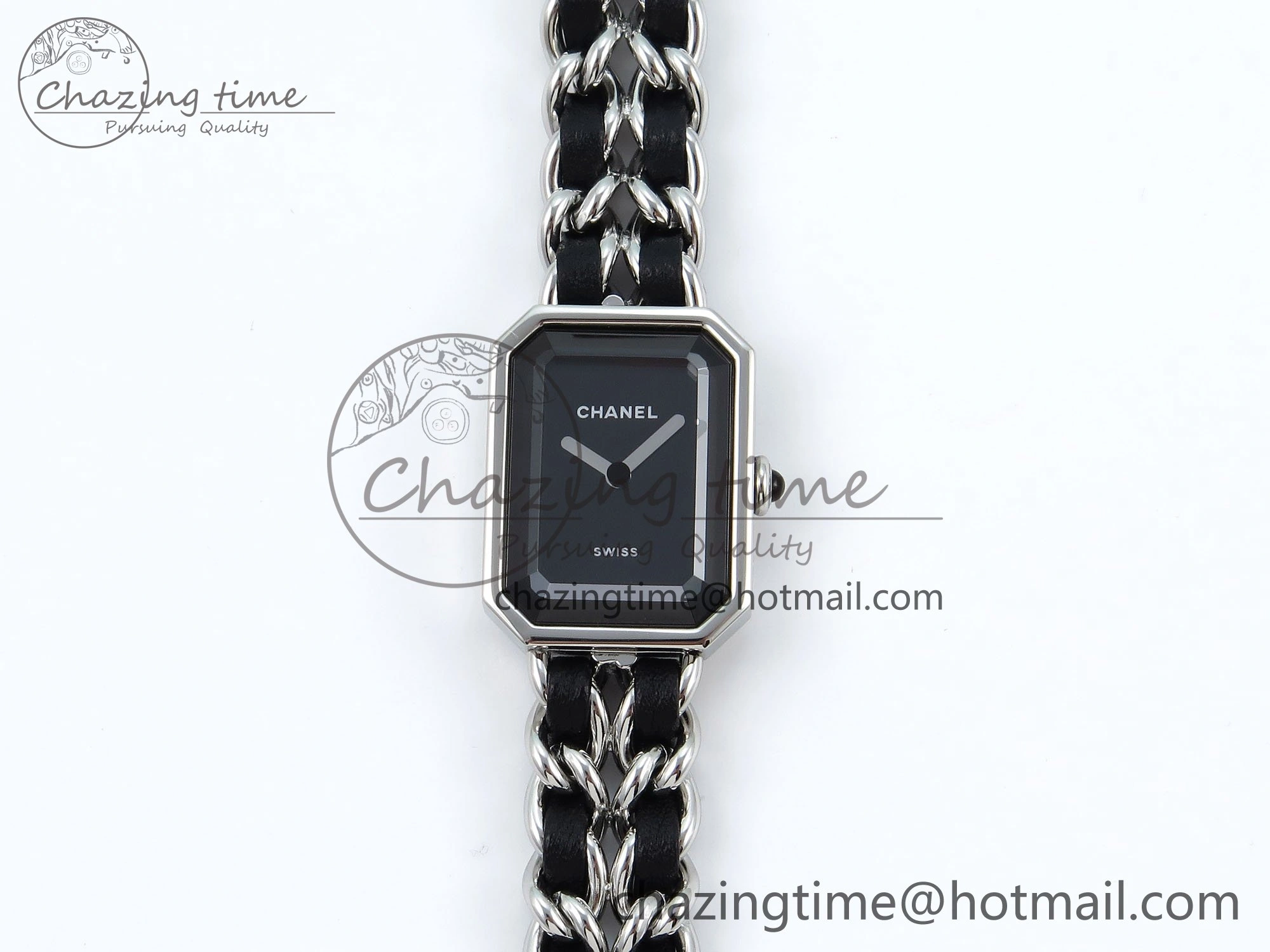 Ppremière Iconic Chain Watch SS BVF 1:1 Best Edition Black Dial on Chain Bracelet RONDA Quartz