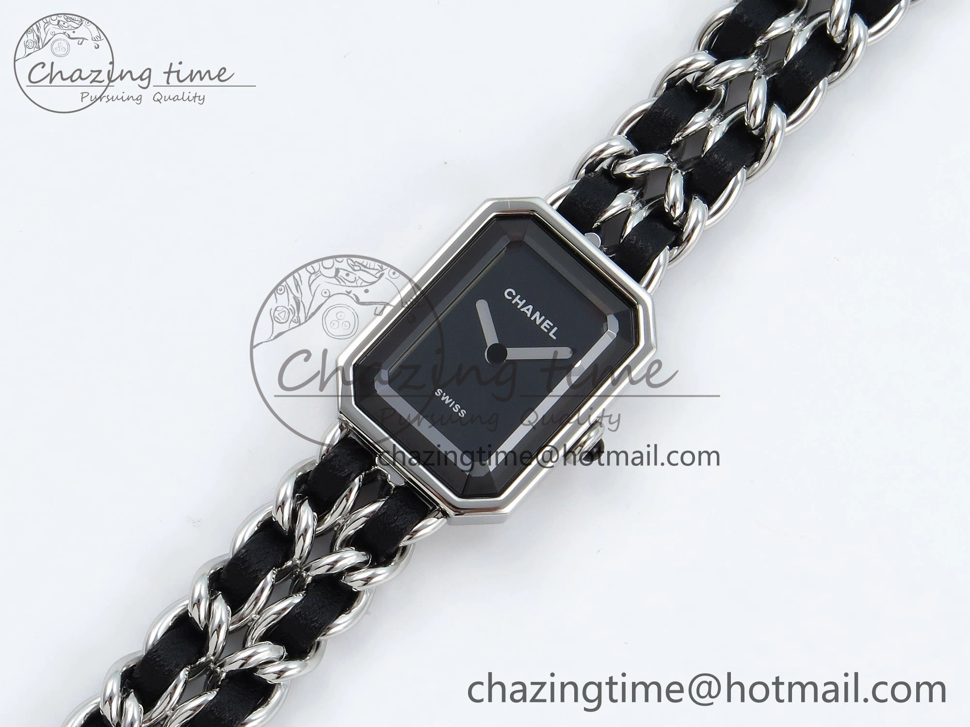 Ppremière Iconic Chain Watch SS BVF 1:1 Best Edition Black Dial on Chain Bracelet RONDA Quartz