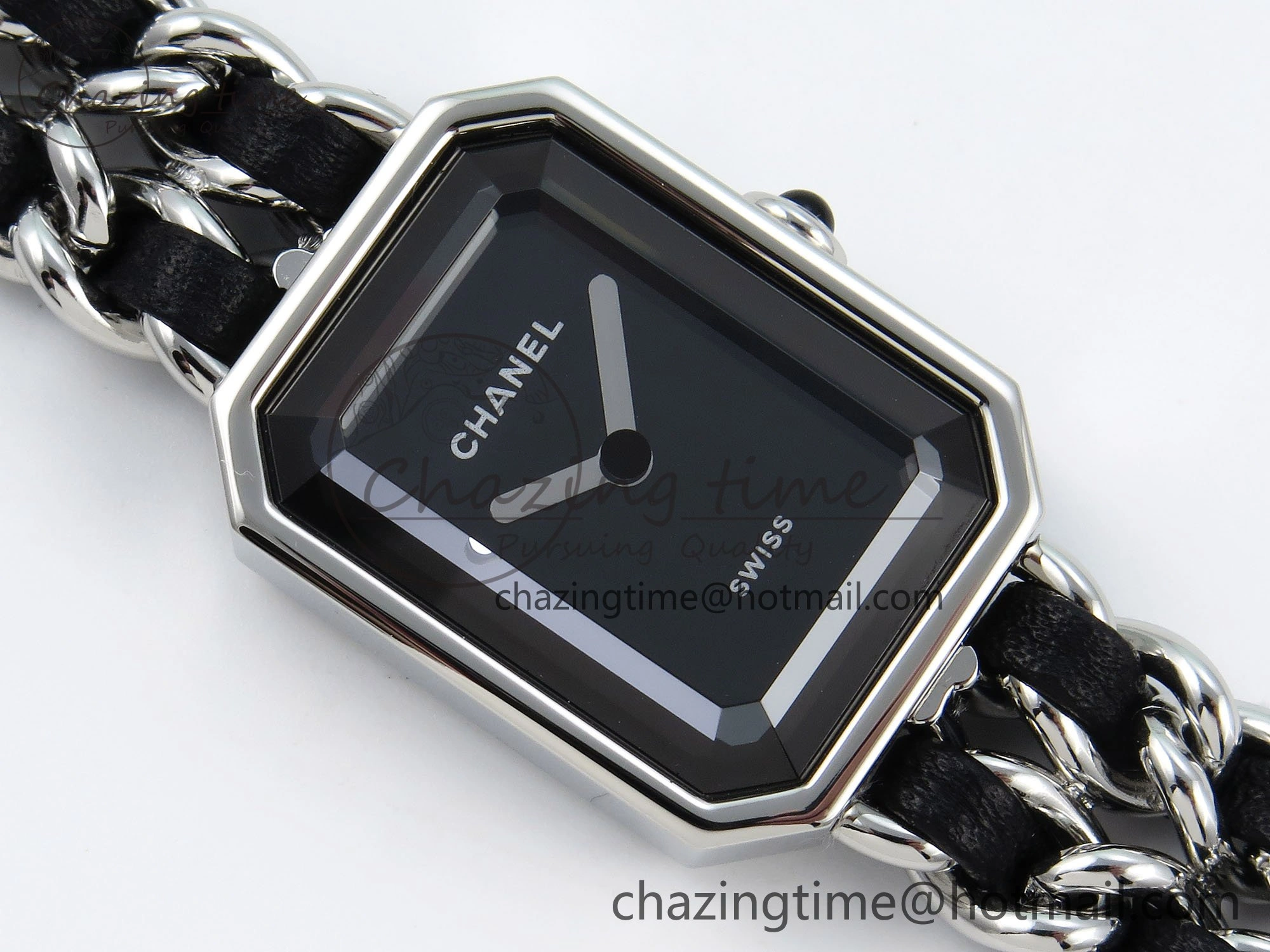 Ppremière Iconic Chain Watch SS BVF 1:1 Best Edition Black Dial on Chain Bracelet RONDA Quartz