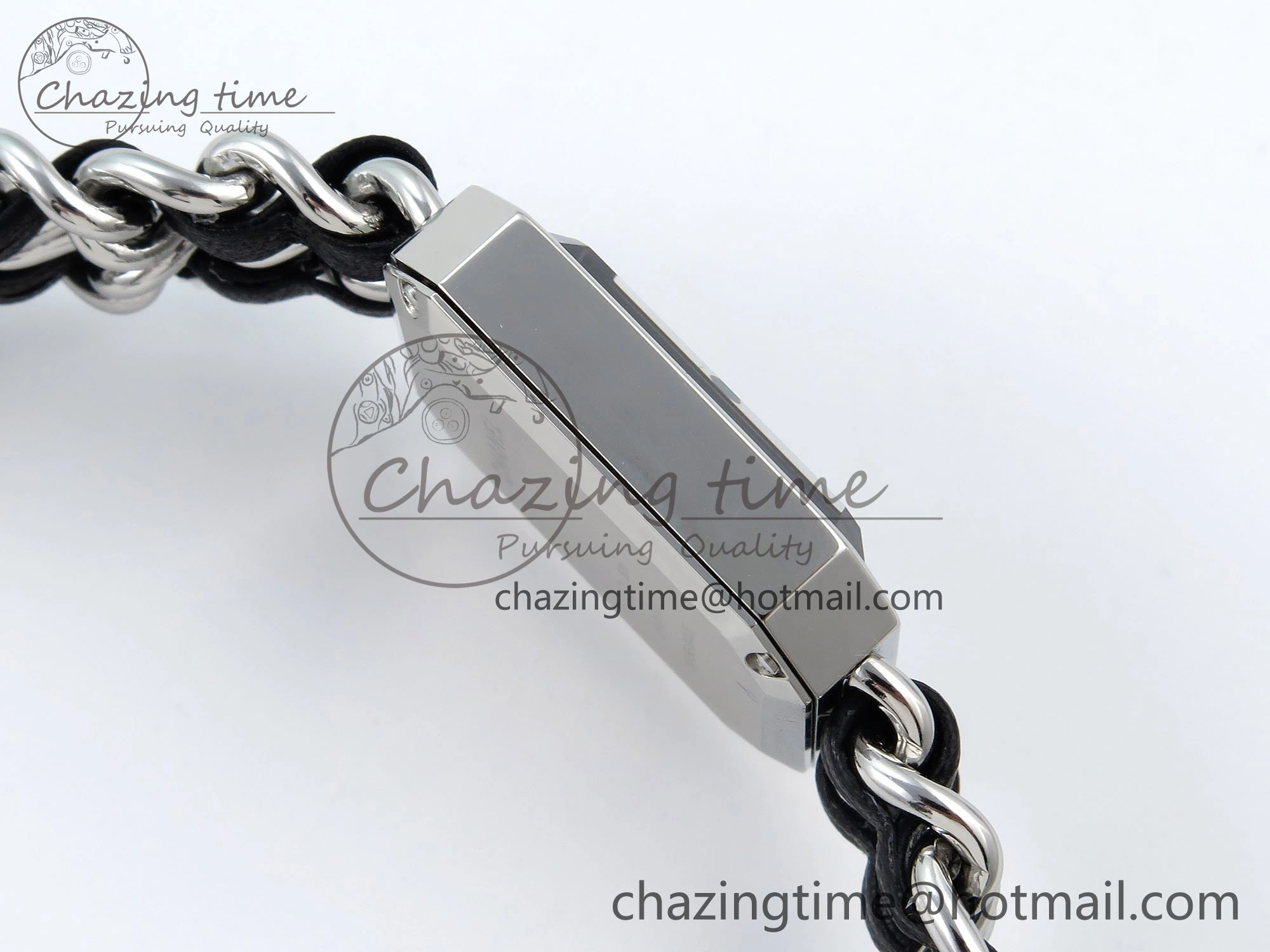 Ppremière Iconic Chain Watch SS BVF 1:1 Best Edition Black Dial on Chain Bracelet RONDA Quartz