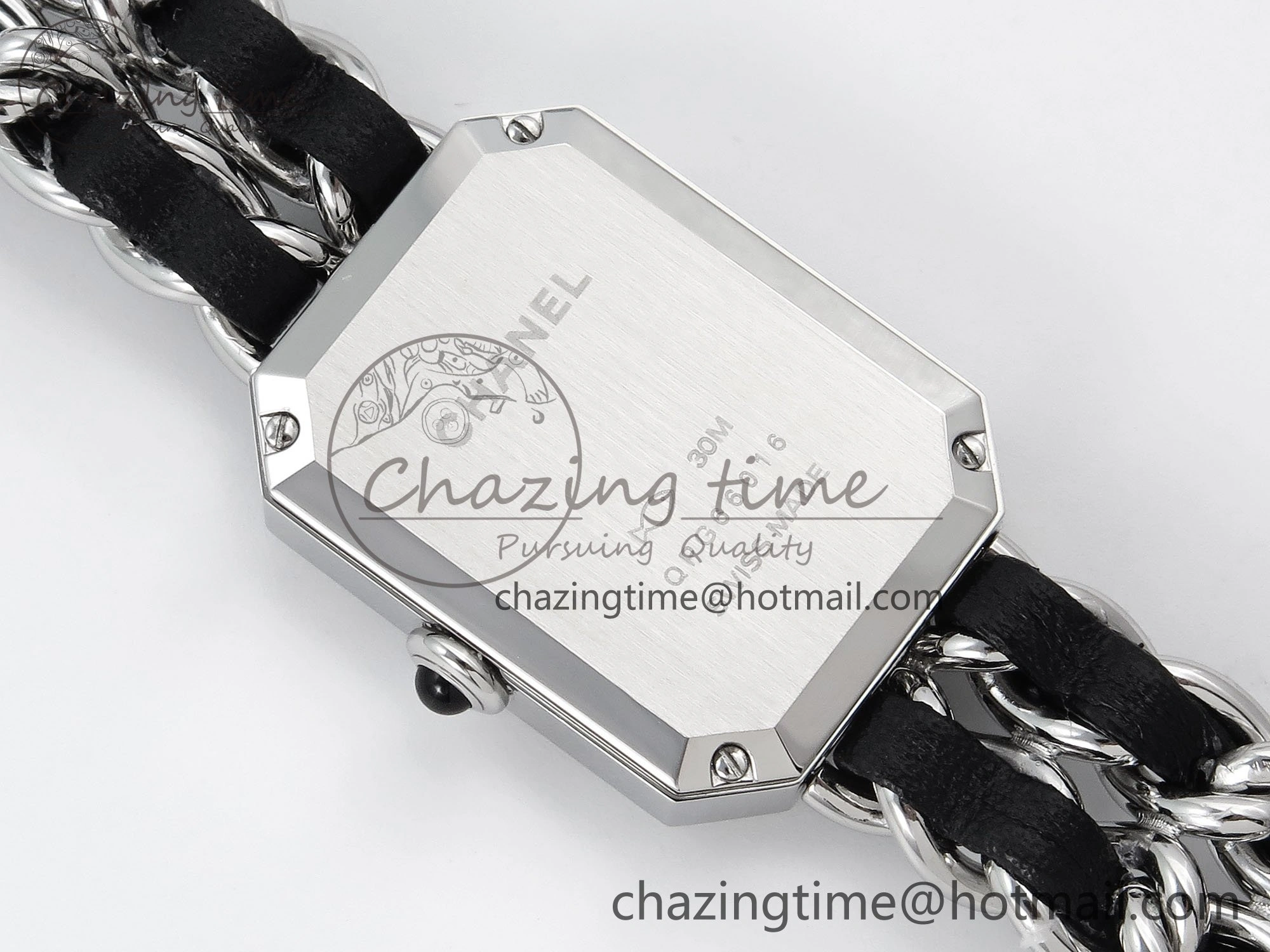 Ppremière Iconic Chain Watch SS BVF 1:1 Best Edition Black Dial on Chain Bracelet RONDA Quartz