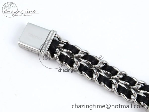 Ppremière Iconic Chain Watch SS BVF 1:1 Best Edition Black Dial on Chain Bracelet RONDA Quartz