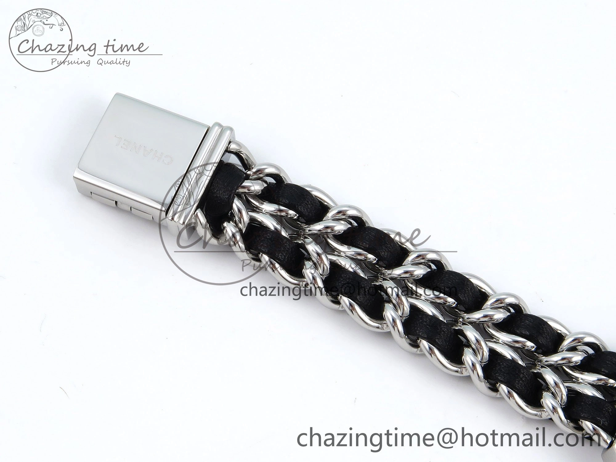 Ppremière Iconic Chain Watch SS BVF 1:1 Best Edition Black Dial on Chain Bracelet RONDA Quartz