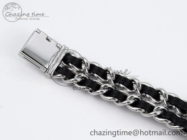 Ppremière Iconic Chain Watch SS BVF 1:1 Best Edition Black Dial on Chain Bracelet RONDA Quartz