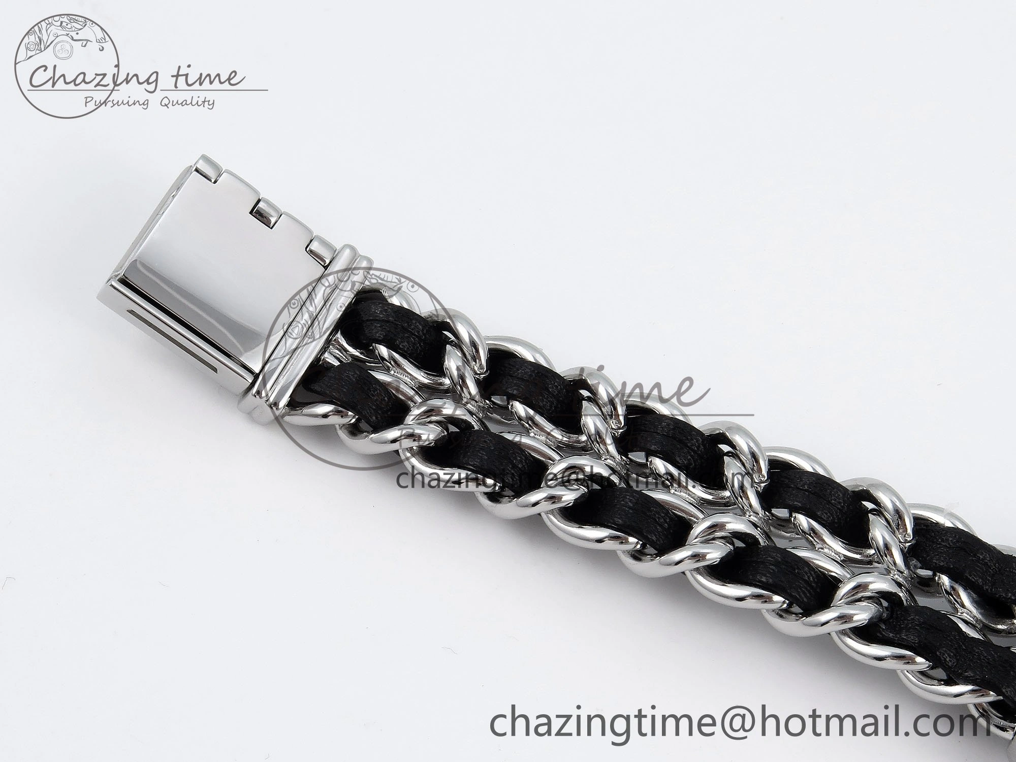 Ppremière Iconic Chain Watch SS BVF 1:1 Best Edition Black Dial on Chain Bracelet RONDA Quartz