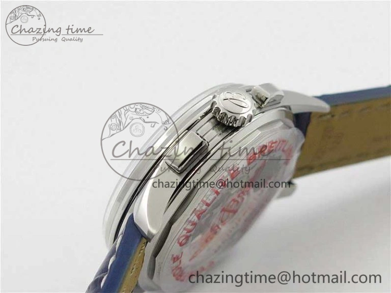 Premier B01 Chrono SS 42mm GF 1:1 Best Edition Blue Dial on Blue Leather Strap A7750