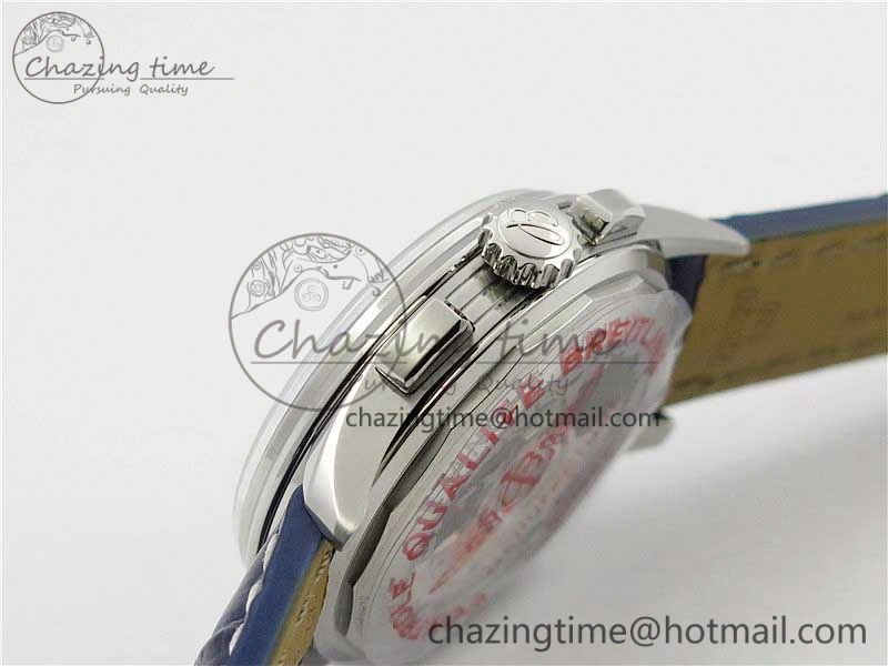 Premier B01 Chrono SS 42mm GF 1:1 Best Edition Blue Dial on Blue Leather Strap A7750