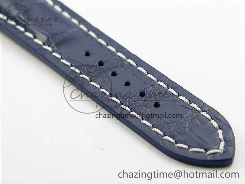 Premier B01 Chrono SS 42mm GF 1:1 Best Edition Blue Dial on Blue Leather Strap A7750
