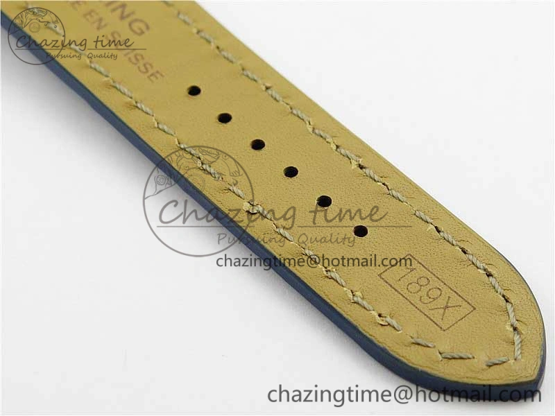 Premier B01 Chrono SS 42mm GF 1:1 Best Edition Blue Dial on Blue Leather Strap A7750