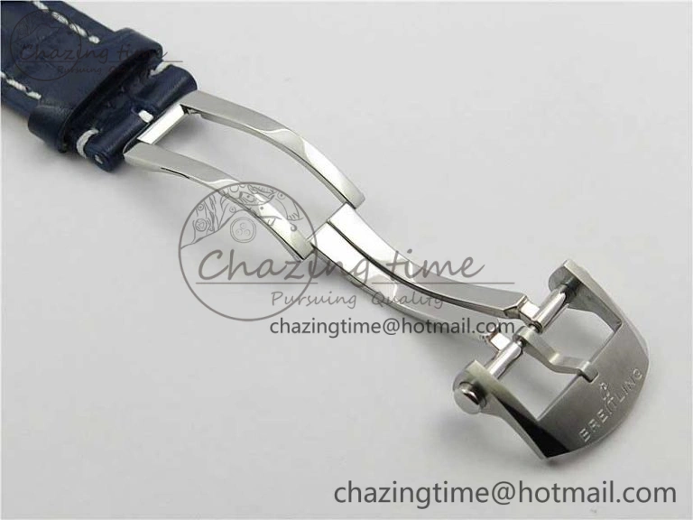 Premier B01 Chrono SS 42mm GF 1:1 Best Edition Blue Dial on Blue Leather Strap A7750