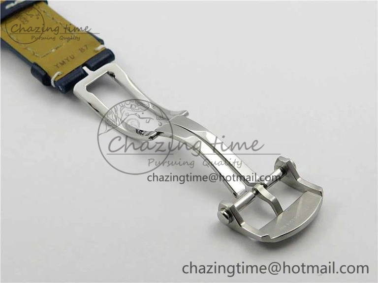 Premier B01 Chrono SS 42mm GF 1:1 Best Edition Blue Dial on Blue Leather Strap A7750