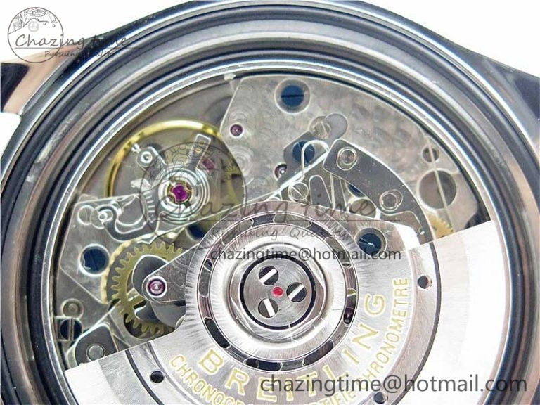 Premier B01 Chrono SS 42mm GF 1:1 Best Edition Gray Black Dial on Black Leather Strap A7750