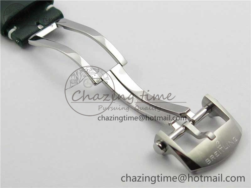 Premier B01 Chrono SS 42mm GF 1:1 Best Edition Gray Black Dial on Black Leather Strap A7750