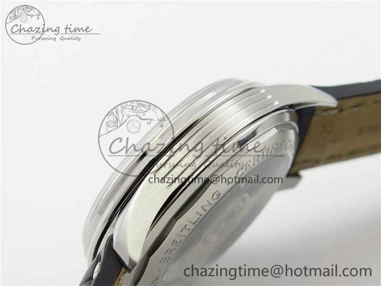Premier B01 Chrono SS 42mm GF 1:1 Best Edition White Black Dial on Black Leather Strap A7750