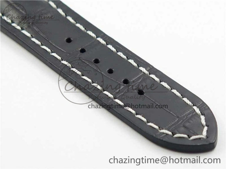 Premier B01 Chrono SS 42mm GF 1:1 Best Edition White Black Dial on Black Leather Strap A7750
