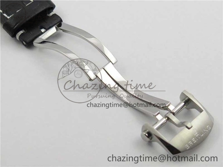 Premier B01 Chrono SS 42mm GF 1:1 Best Edition White Black Dial on Black Leather Strap A7750