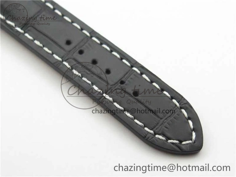 Premier Chronograph 42 BLS 1:1 Best Edition Black Dial on Black Leather Strap A7750